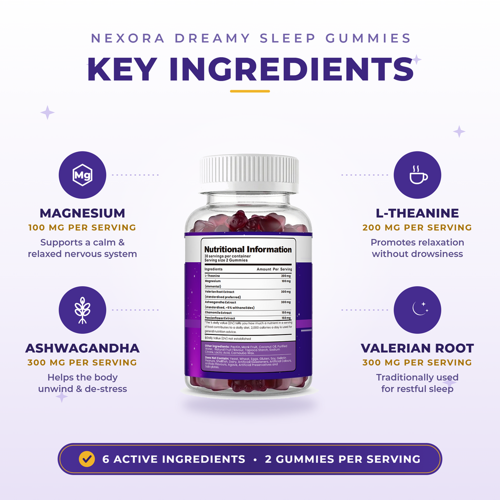 Dreamy Sleep Gummies - Night-Time Relaxation - Berry Flavoured, 60 Gummies