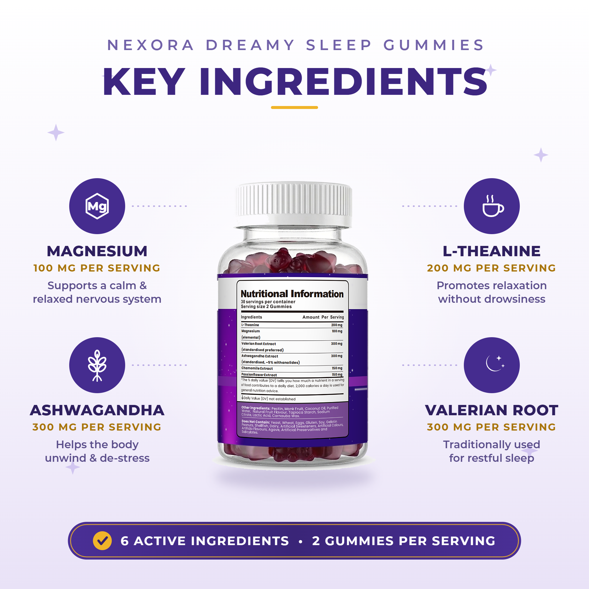 Dreamy Sleep Gummies - Night-Time Relaxation - Berry Flavoured, 60 Gummies